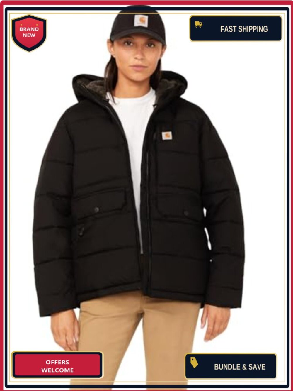 Women's Insulated Rain Coat Water Repellent Windproof Fleece Lined Nylon Jacket